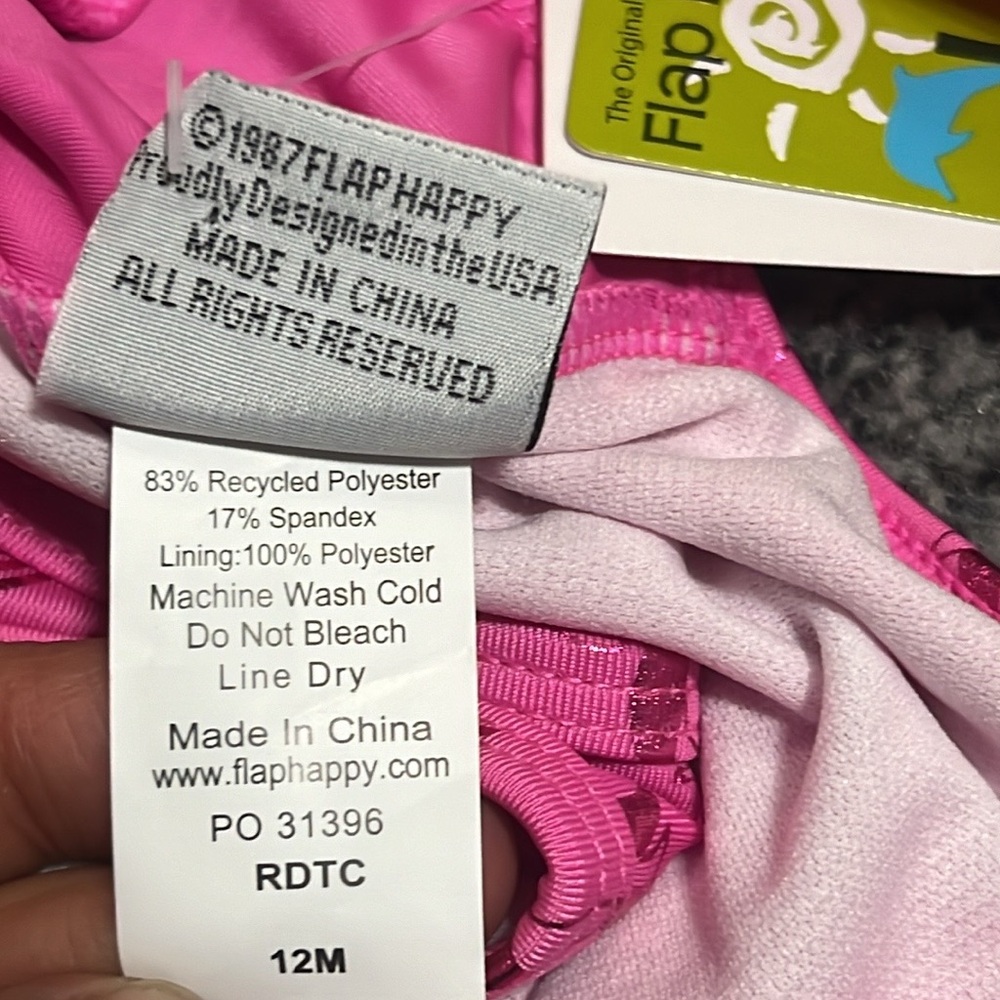 🌸4/$20🌸The Original Flap Happy Baby Swim Suit Size 12 Months NWT - Picture 6 of 8